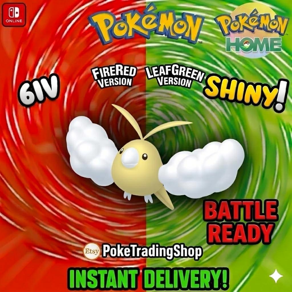 SHINY SWABLU Pokémon FireRed LeafGreen 6IV Competitive Battle Ready Pokémon card photo