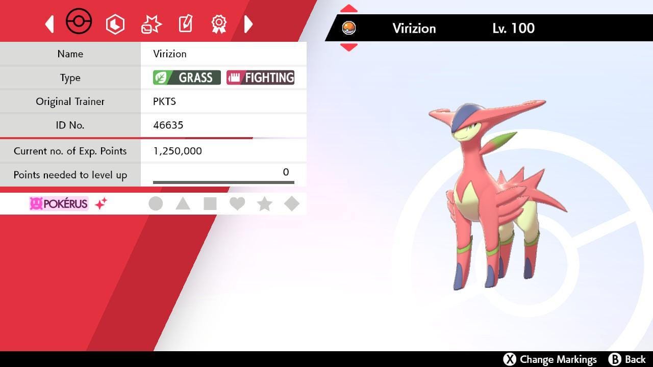Shiny VIRIZION Pokemon Sword Shield 6IV Competitive Battle Ready – Sword & Shield Pokémon card photo