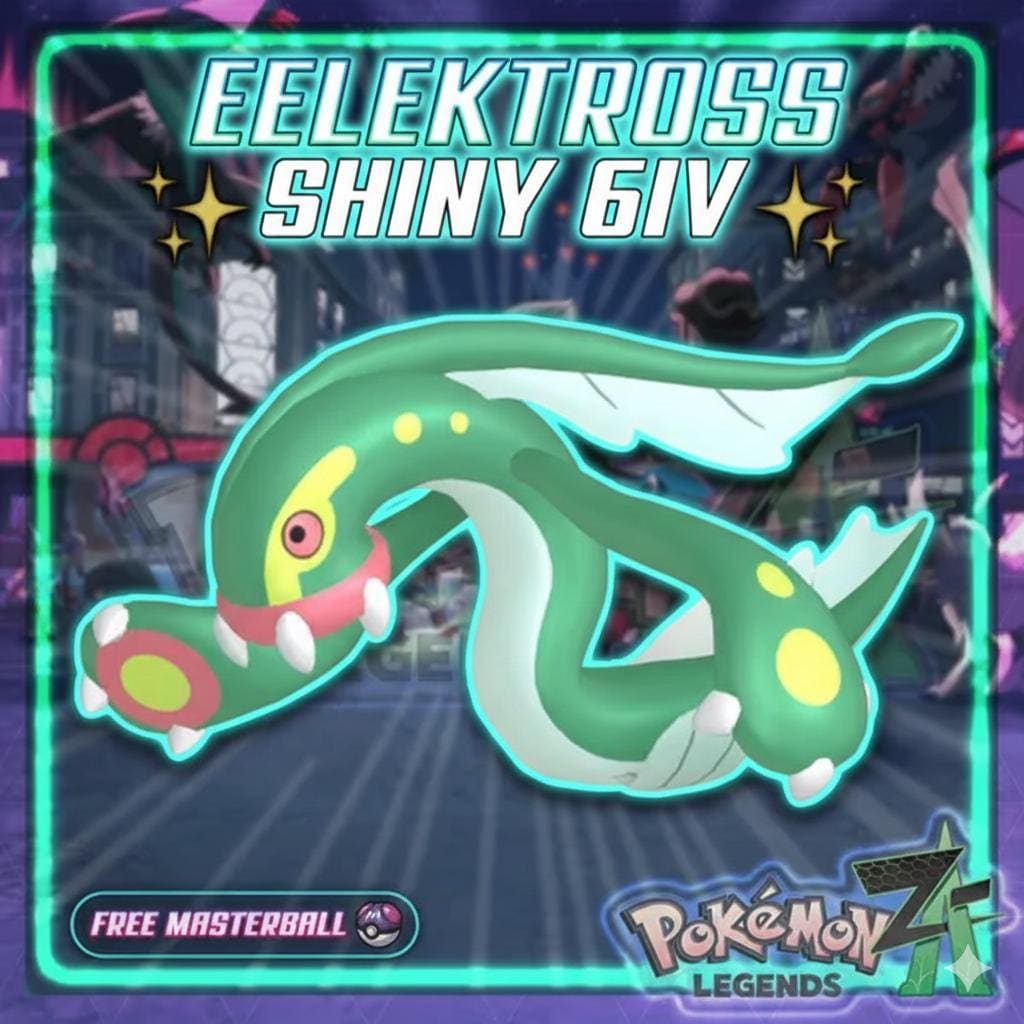 Foto de la carta Pokémon Shiny EELEKTROSS Pokémon Legends ZA 6IV Listo para la batalla competitiva