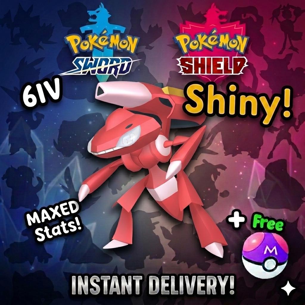 Shiny GENESECT Pokemon Sword Shield 6IV Competitive Battle Ready – Sword & Shield Pokémon card photo