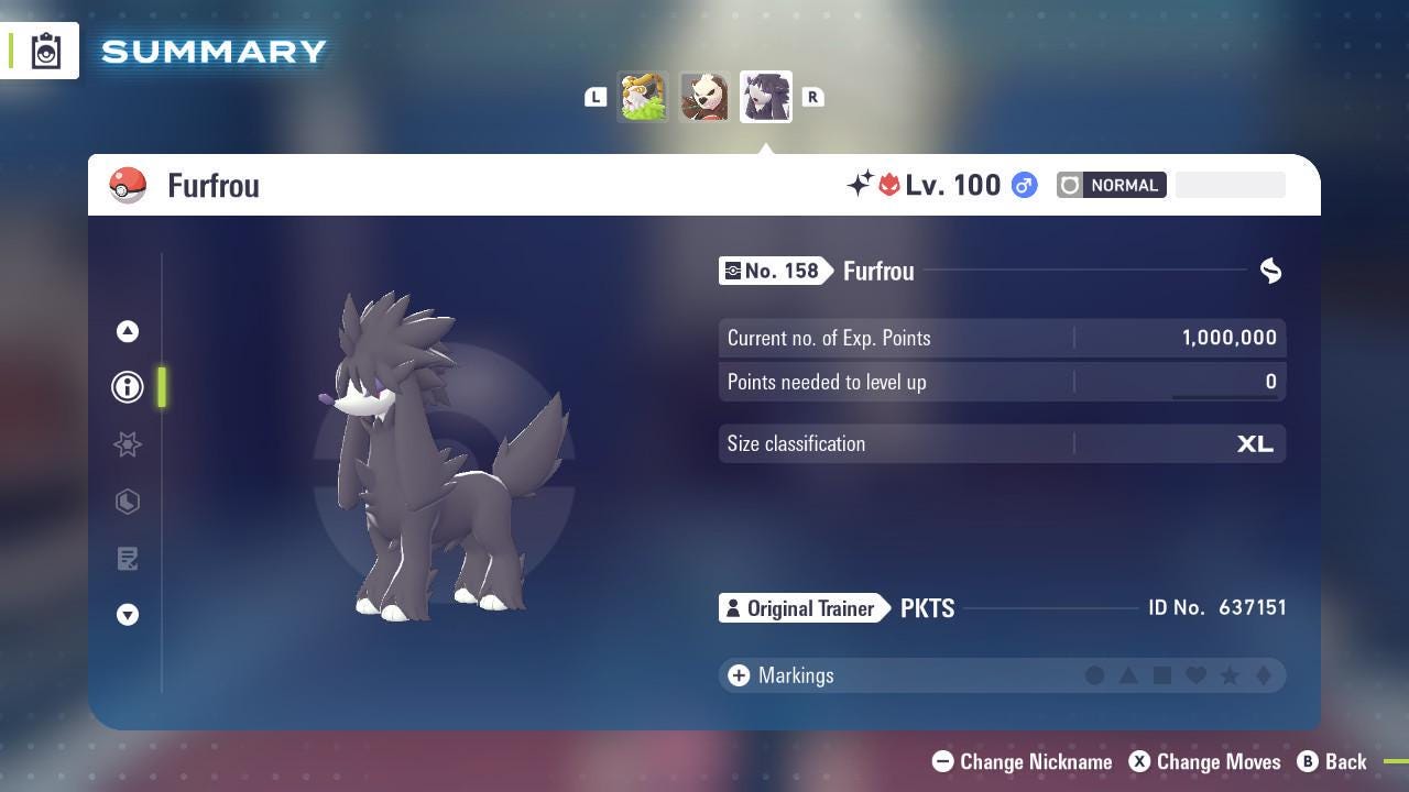 Shiny Alpha Furfrou Pokémon Legends ZA 6IV Competitive Battle Ready Pokémon card photo 3