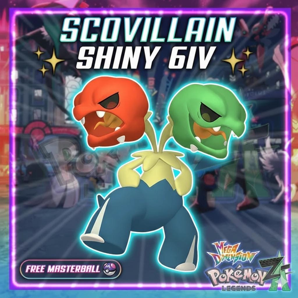 Shiny Scovillain Pokemon Legends ZA Mega Dimension DLC 6IV Competitive Battle Ready – Pokémon Legends Z-A Pokémon card photo