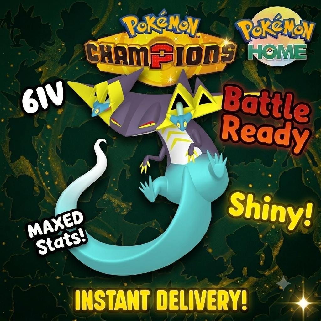 Shiny Dragapult Pokémon Champions 6IV Competitive Battle Ready Pokémon card photo