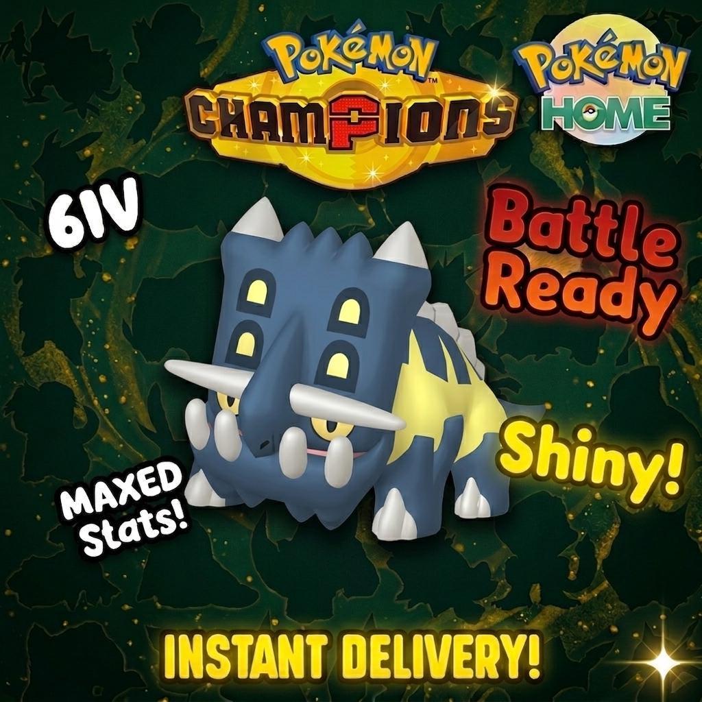 Shiny Bastiodon Pokémon Champions 6IV Competitive Battle Ready – Champions Pokémon card photo