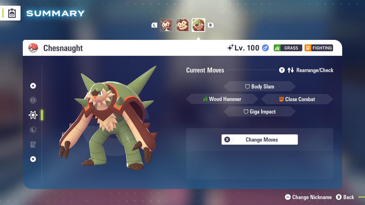 Foto de la carta Pokémon Shiny CHESNAUGHT Pokémon Legends ZA 6IV Competitivo Listo para la Batalla 4