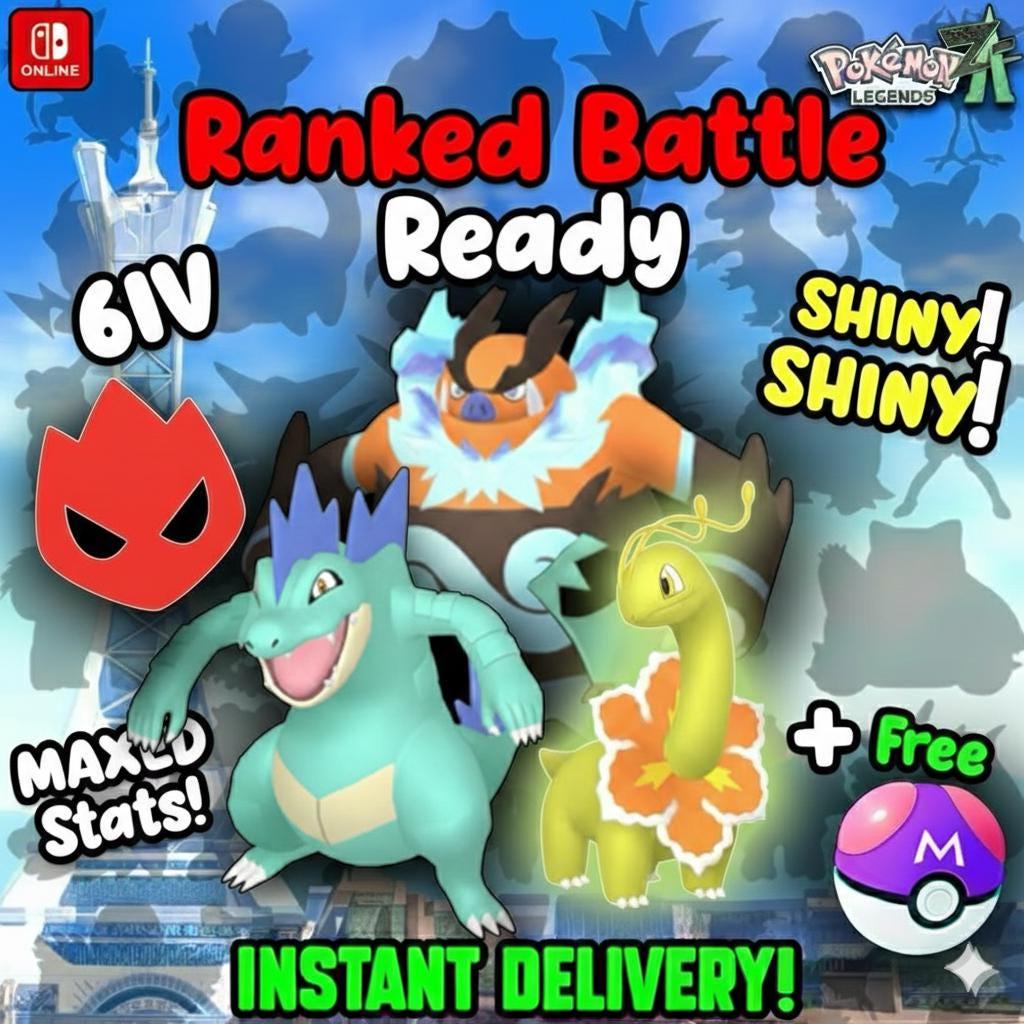 Pokemon Za ALPHA Final Starter Pack Legends ZA Shiny 6IV Pokémon Legends ZA 6IV Competitive Battle Ready Any Held Item Customizable – Pokémon Legends Z-A Pokémon card photo