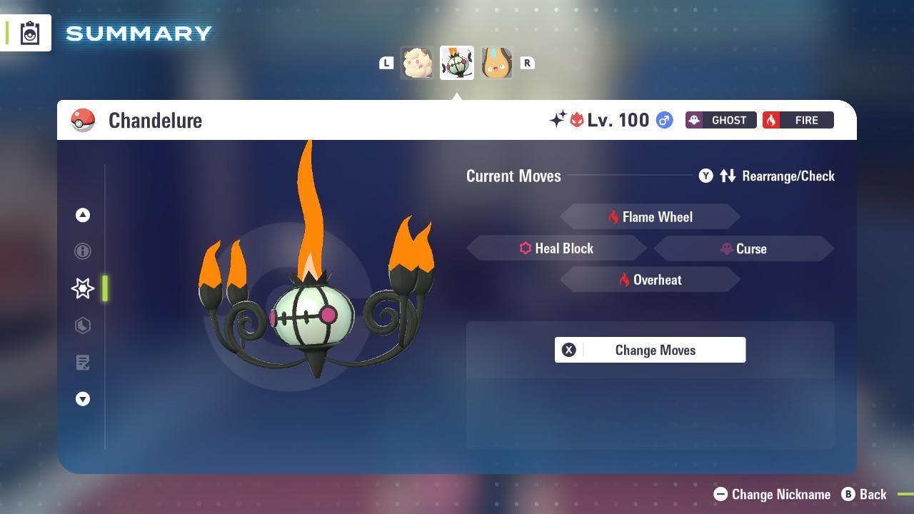 Foto de la carta Pokémon Shiny Alpha Chandelure Pokémon Leyendas ZA 6IV Listo para el Combate Competitivo 4