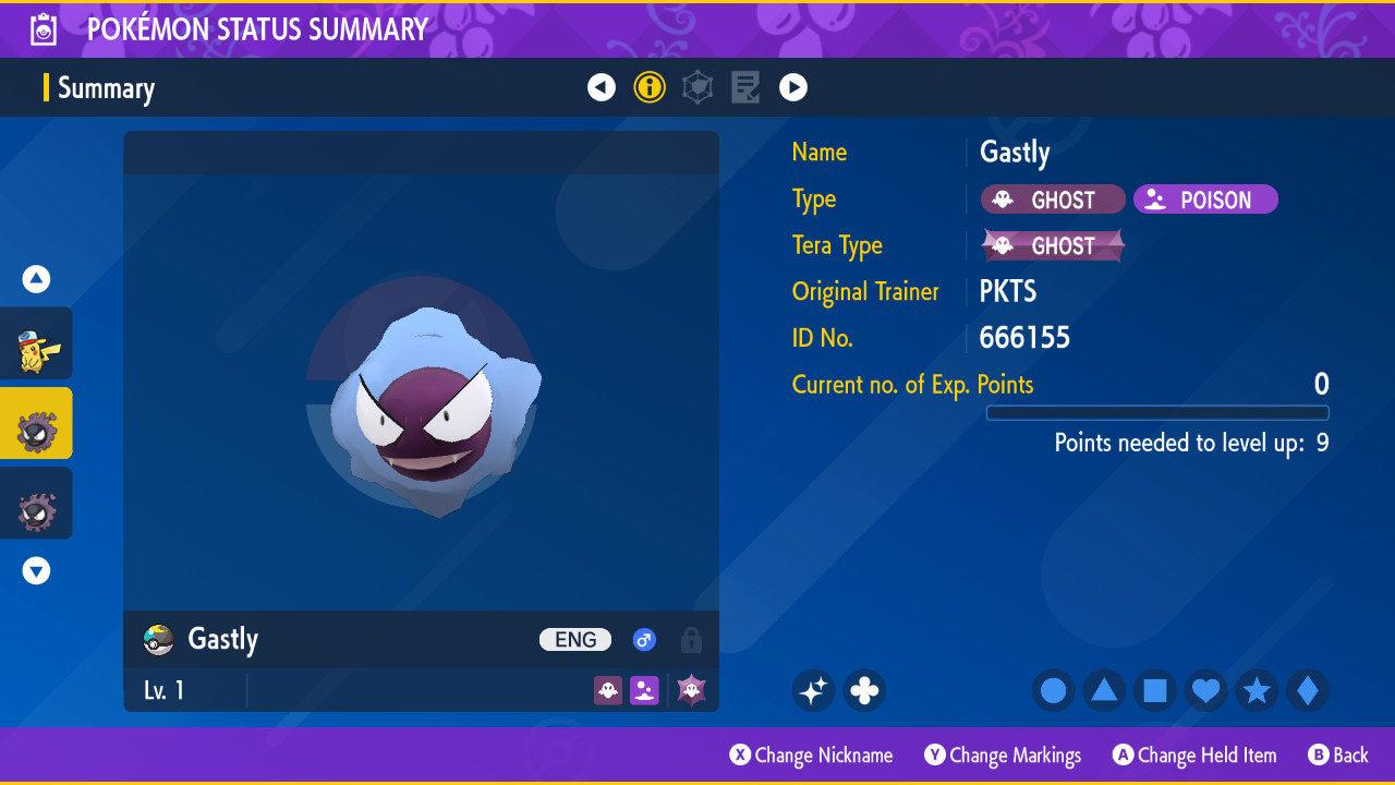 Shiny GASTLY Pokémon Scarlet Violet 6IV Competitive Battle Ready Pokémon card photo 2