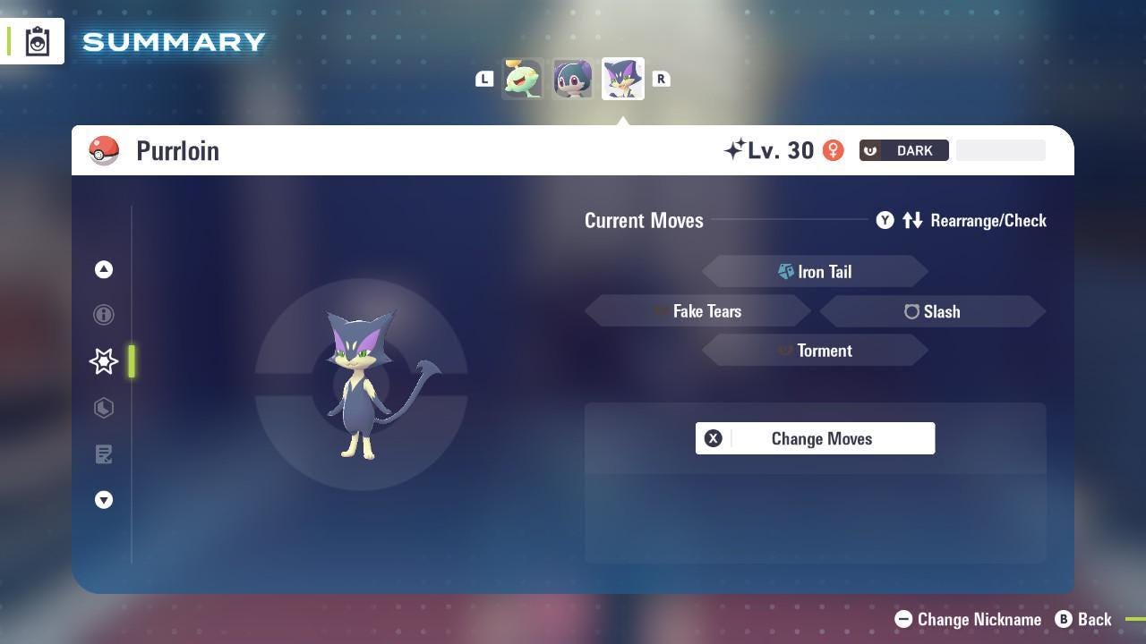 Shiny Purrloin Pokemon Legends ZA Mega Dimension DLC 6IV Competitive Battle Ready Pokémon card photo 3