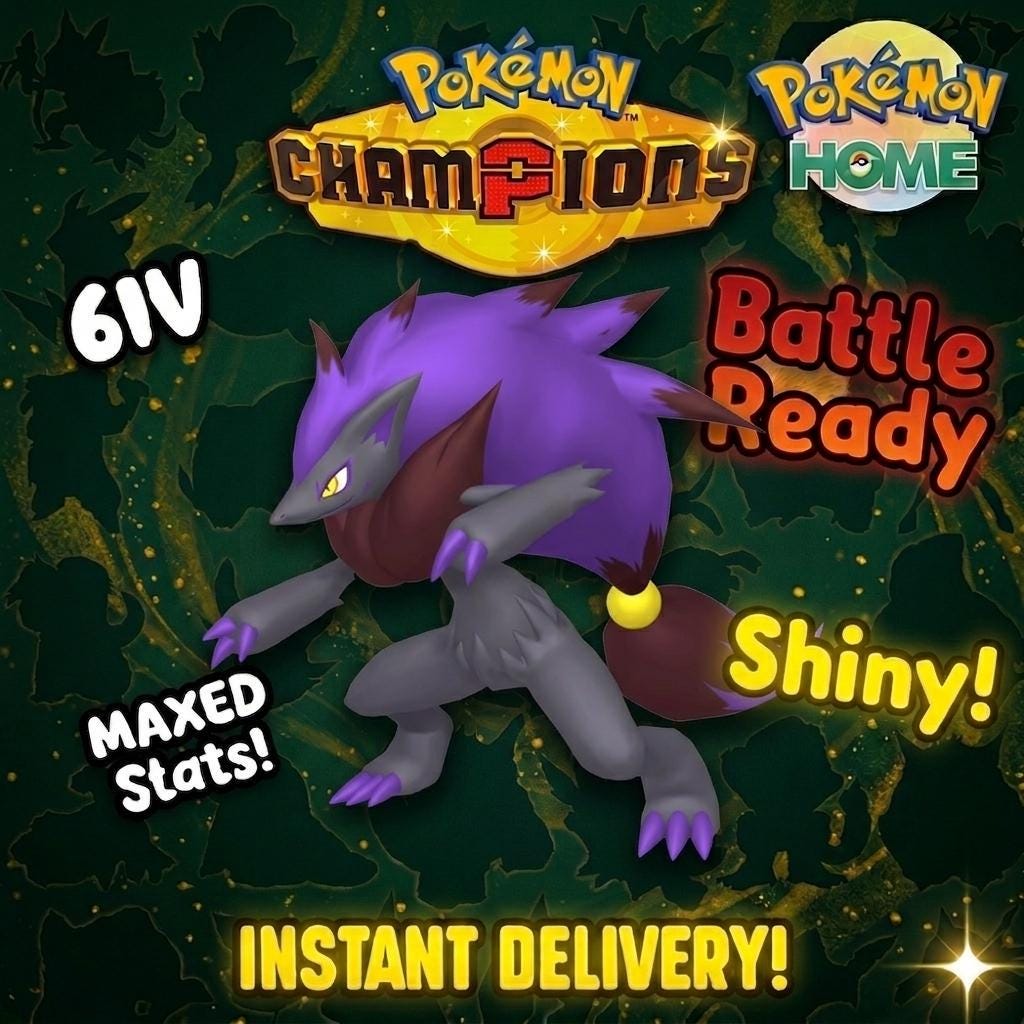 Shiny Zoroark Pokémon Champions 6IV Competitive Battle Ready – Champions Pokémon card photo