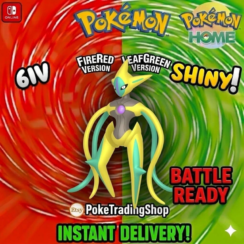 SHINY DEOXYS Attack Forme Pokémon FireRed LeafGreen 6IV Competitive Battle Ready Pokémon card photo