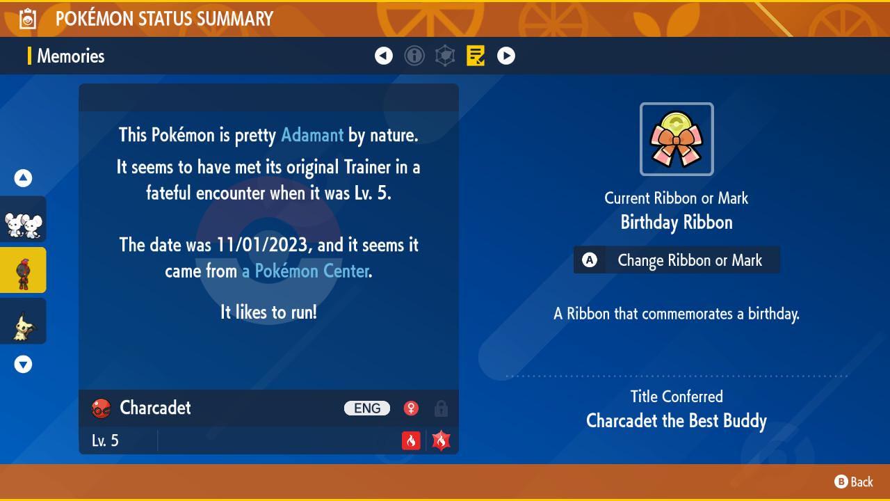 Shiny Event Pokemon Center Birthday Charcadet Pokémon Legends ZA 6IV Competitive Battle Ready Pokémon card photo 3
