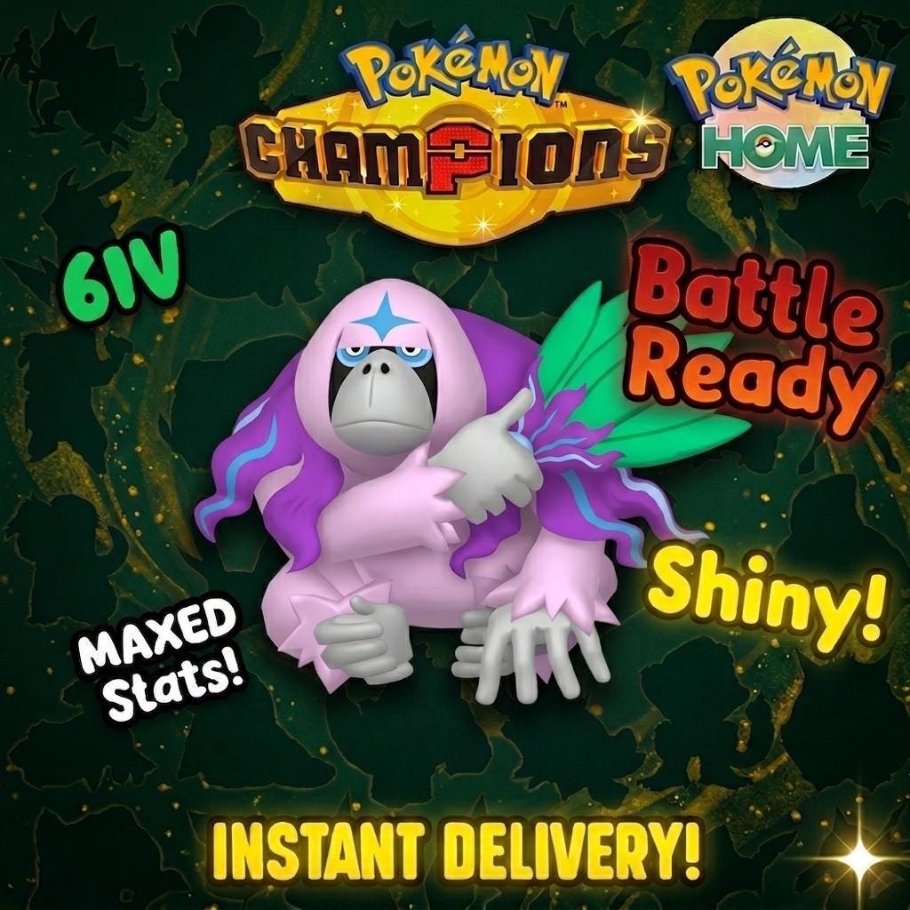 Shiny Oranguru Pokémon Champions 6IV Competitive Battle Ready – Champions Pokémon card photo
