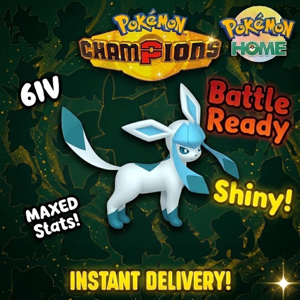 Shiny Glaceon Pokémon Champions 6IV Competitive Battle Ready – Champions Pokémon card photo