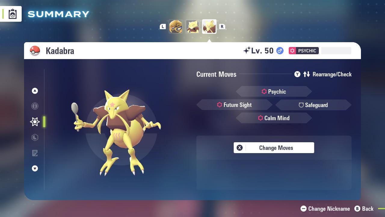 Foto de la carta Pokémon KADABRA variocolor Pokémon Legends ZA 6IV listo para la batalla competitiva 3