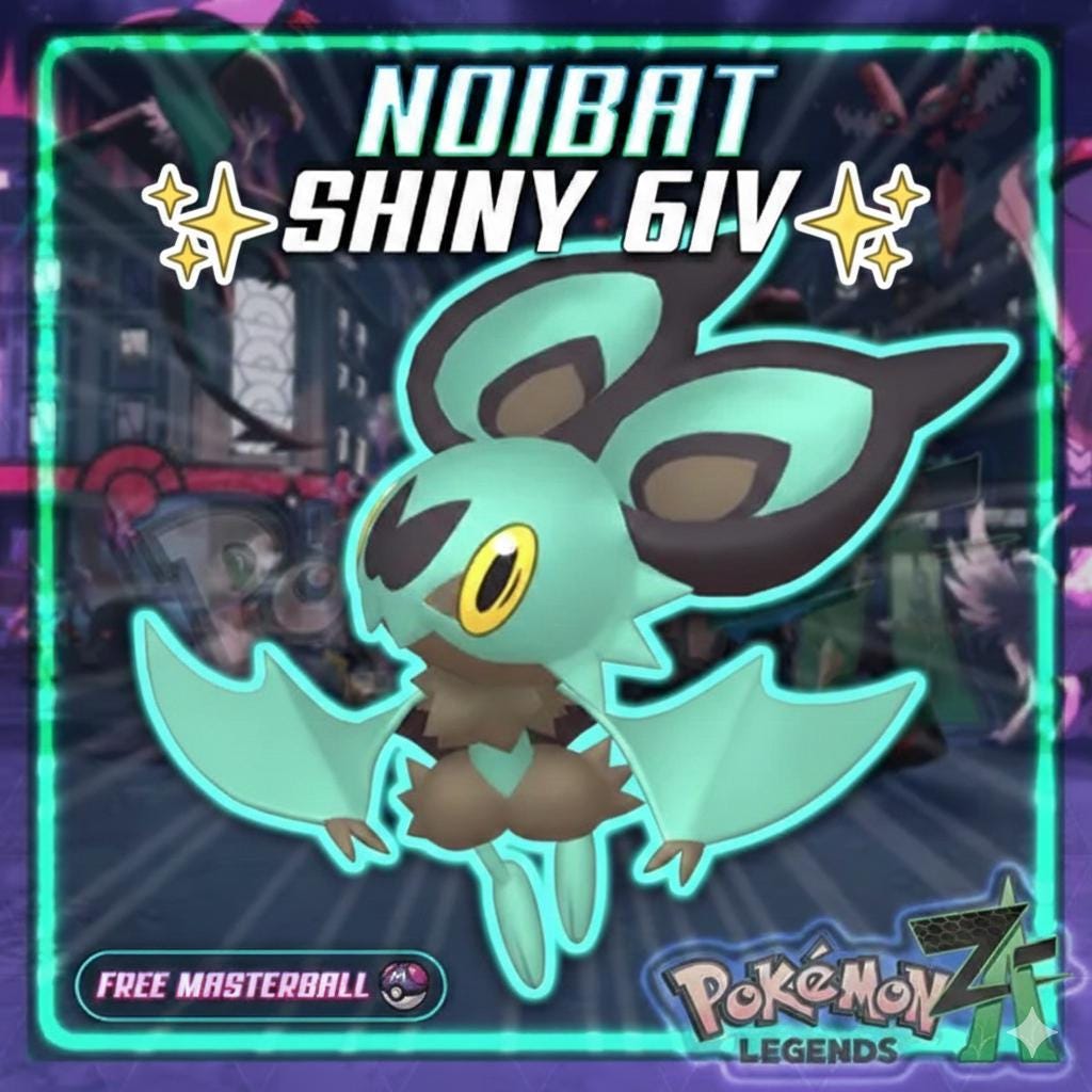 Foto de la carta Pokémon Shiny NOIBAT Pokémon Legends ZA 6IV Listo para el Combate Competitivo