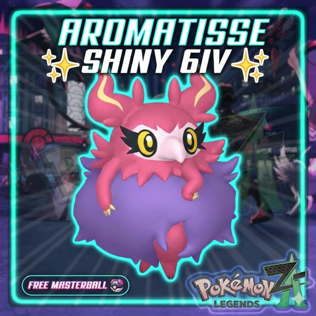 Shiny AROMATISSE Pokémon Legends ZA 6IV Competitive Battle Ready Pokémon card photo