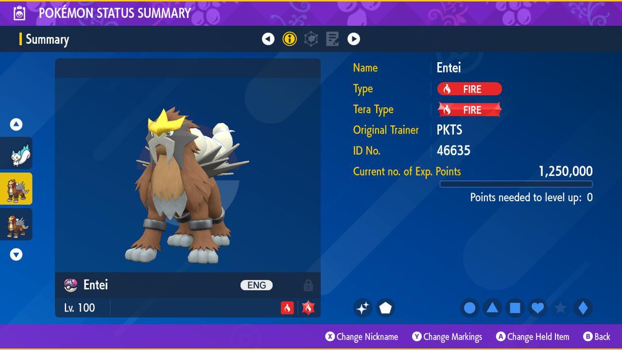 Shiny ENTEI Pokémon Scarlet and Violet 6IV Competitive Battle Ready Pokémon card photo 2