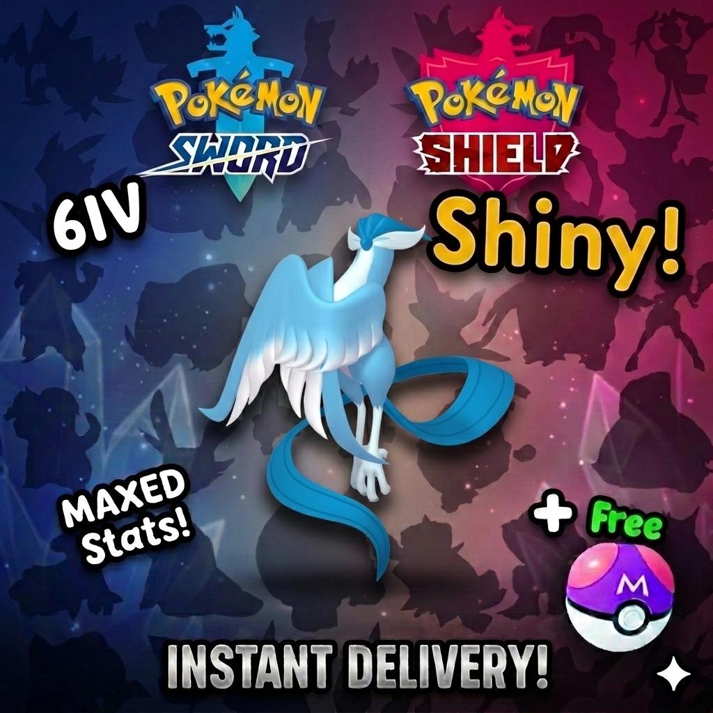 Shiny Galarian Articuno Pokemon Sword Shield 6IV Competitive Battle Ready – Sword & Shield Pokémon card photo