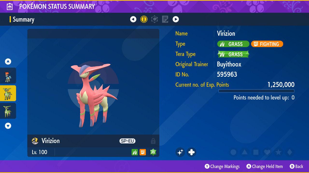 Shiny VIRIZION Pokémon Scarlet and Violet 6IV Competitive Battle Ready Pokémon card photo 2