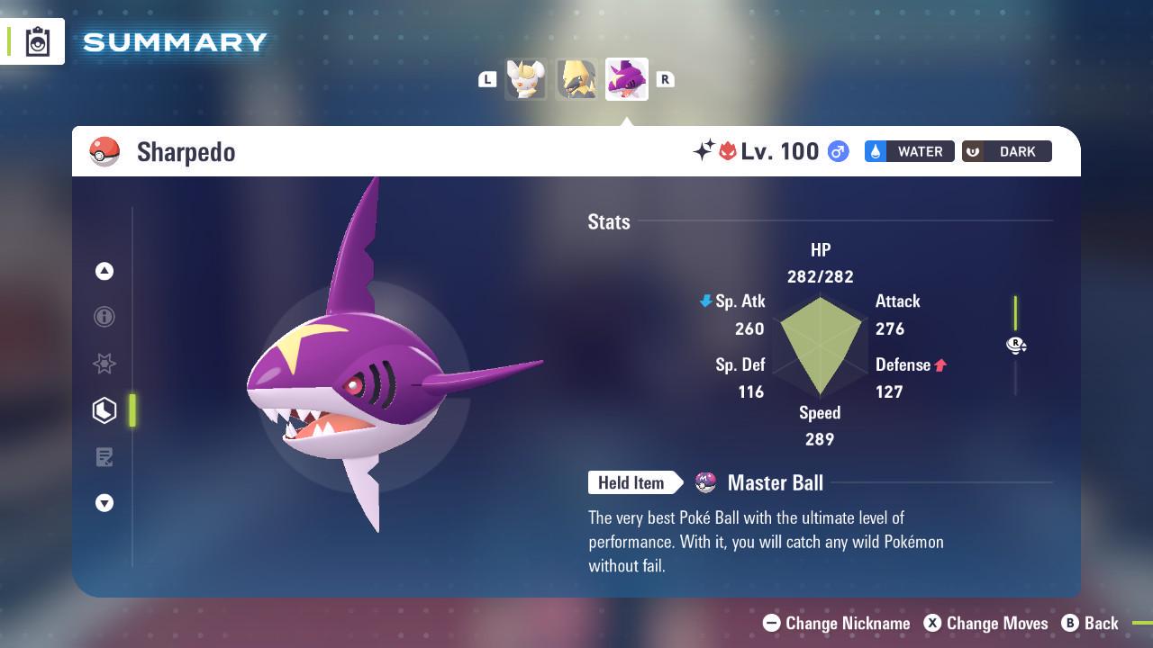 Shiny Alpha Sharpedo Pokémon Legends ZA 6IV Competitive Battle Ready Pokémon card photo 2