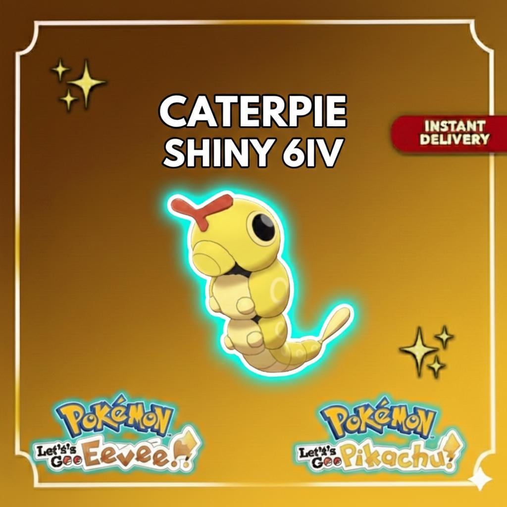 Foto de la carta Pokémon Shiny CATERPIE 6IV Competitivo Listo para la batalla