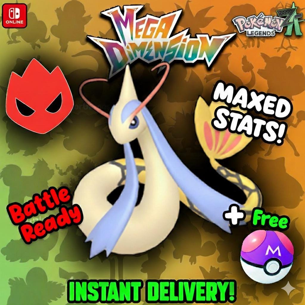 Alpha Milotic Shiny 6IV Pokemon Legends ZA Mega Dimension DLC Pokemon Legends Za Mega Dimension DLC 6IV Competitive Battle Ready Pokémon card photo