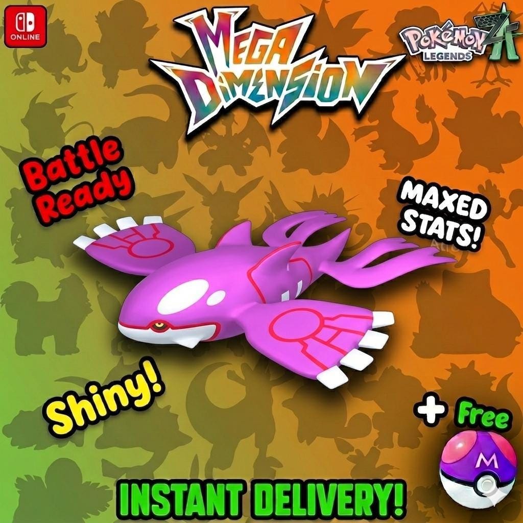 Shiny Kyogre Pokemon Legends Za Mega Dimension DLC 6IV Competitive Battle Ready – Pokémon Legends Z-A Pokémon card photo
