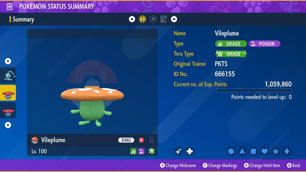 Shiny VILEPLUME Pokémon Scarlet Violet 6IV Competitive Battle Ready Pokémon card photo 2