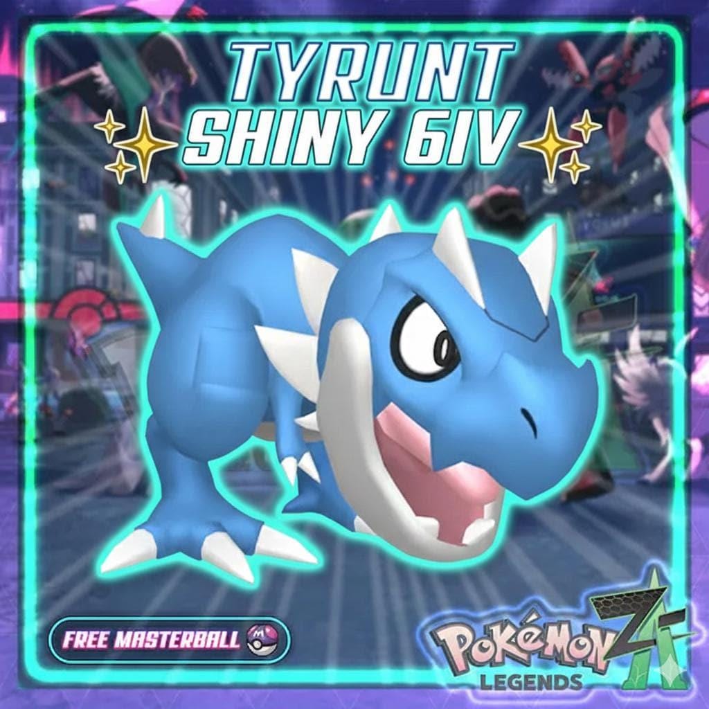 Shiny TYRUNT Pokémon Legends ZA 6IV Competitive Battle Ready Pokémon card photo