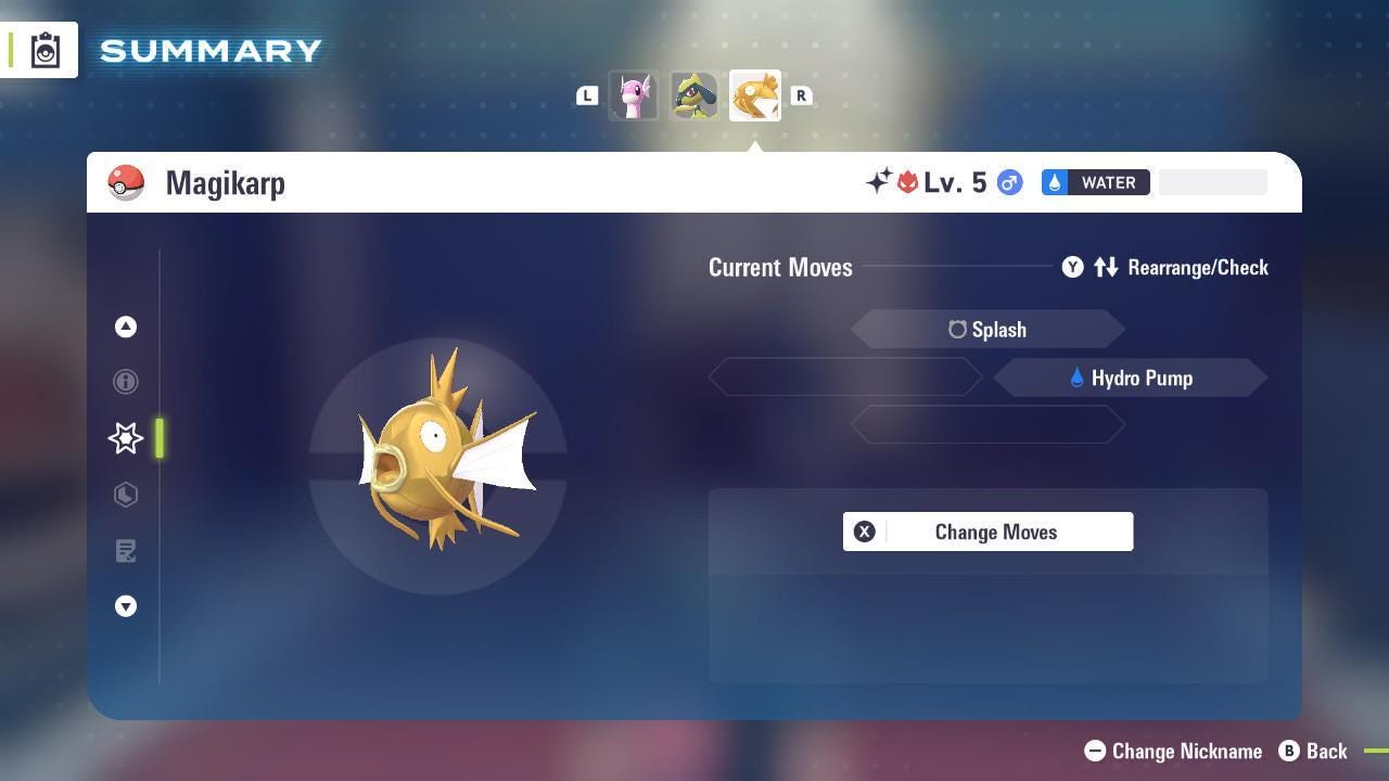 Pokemon Za Lvl 5 Adamant SHINY ALPHA 6IV Magikarp Pokémon Legends ZA 6IV Competitive Battle Ready Pokémon card photo 4