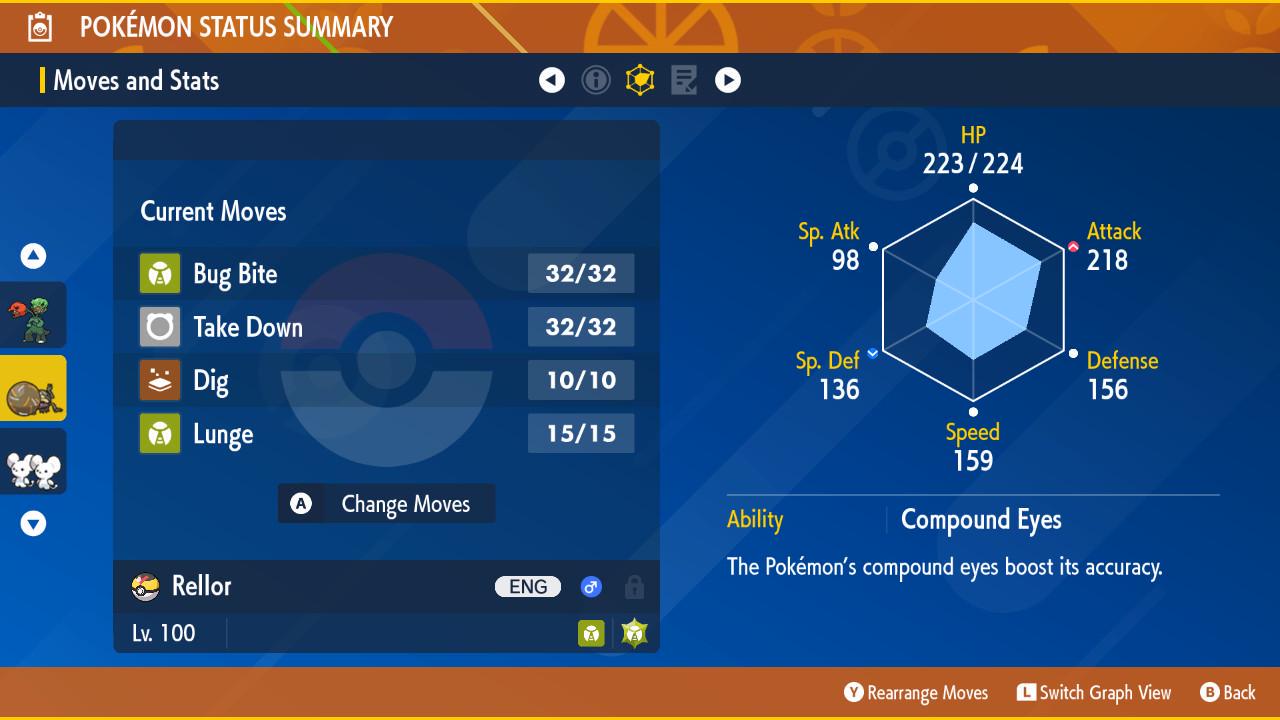 Foto de la carta Pokémon Shiny RELLOR Pokémon Escarlata Púrpura 6IV Competitivo Listo para la Batalla 2