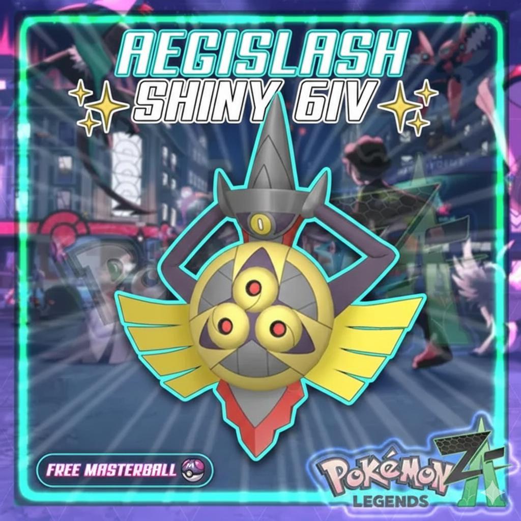 Foto de la carta Pokémon AEGISLASH variocolor Pokémon Legends ZA 6IV Listo para el Combate Competitivo