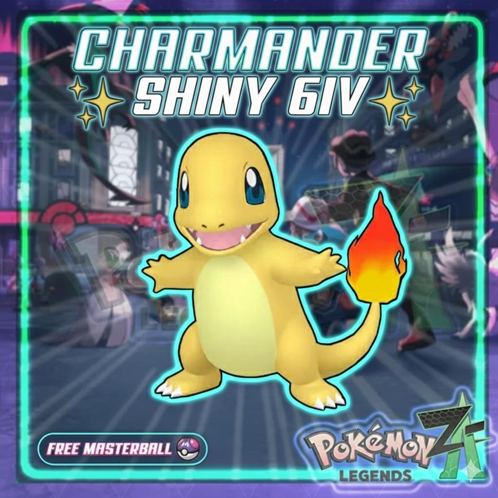 Shiny CHARMANDER Pokémon Legends ZA 6IV Competitive Battle Ready – Pokémon Legends Z-A Pokémon card photo