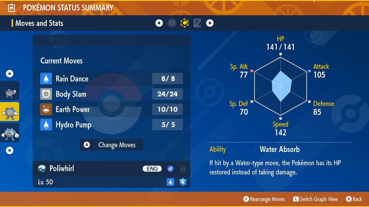 Foto de la carta Pokémon POLIWHIRL variocolor Pokémon Escarlata y Púrpura 6IV Listo para el combate competitivo 3