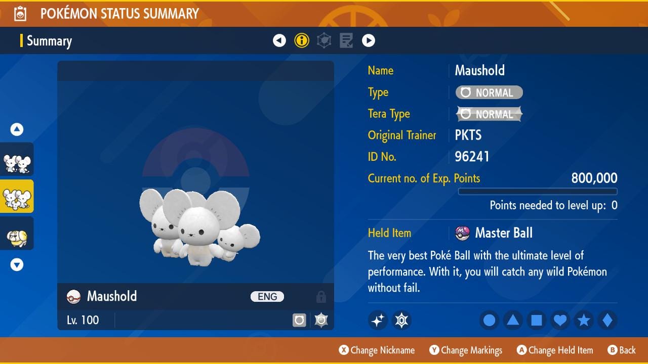 Shiny MAUSHOLD Pokémon Scarlet Violet 6IV Competitive Battle Ready Pokémon card photo