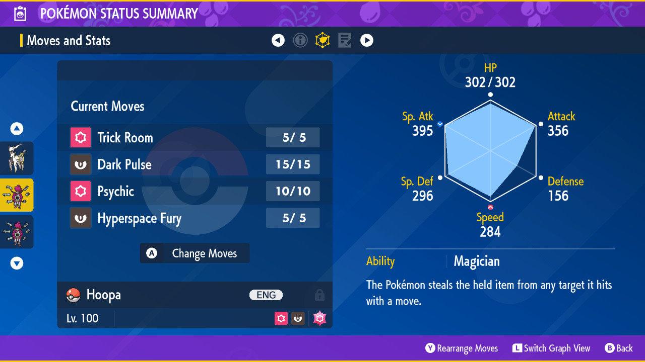 Non Shiny 6IV Unbound HOOPA Pokémon Scarlet and Violet 6IV Competitive Battle Ready Pokémon card photo 2