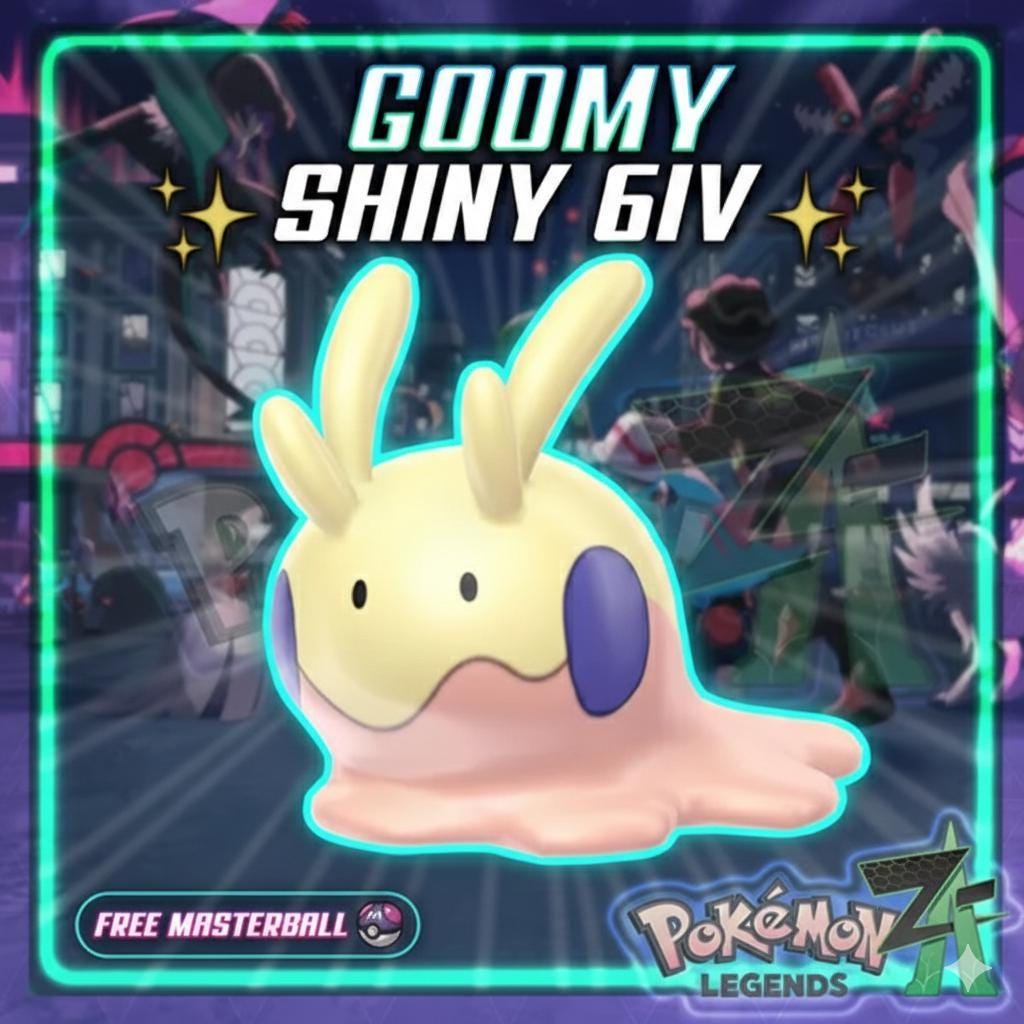 Shiny GOOMY Pokémon Legends ZA 6IV Competitive Battle Ready – Pokémon Legends Z-A Pokémon card photo
