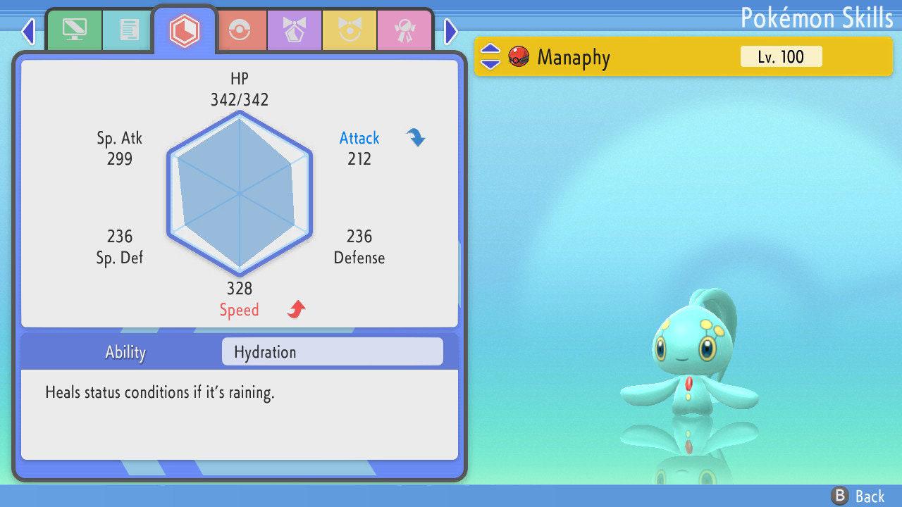 SHINY 6IV MANAPHY Pokémon Brilliant Diamond Shining Pearl Mythical Pokemon Competitive Battle Ready EVs Free Shiny Pokémon card photo 4
