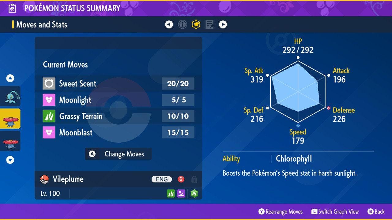 Shiny VILEPLUME Pokémon Scarlet Violet 6IV Competitive Battle Ready Pokémon card photo 3