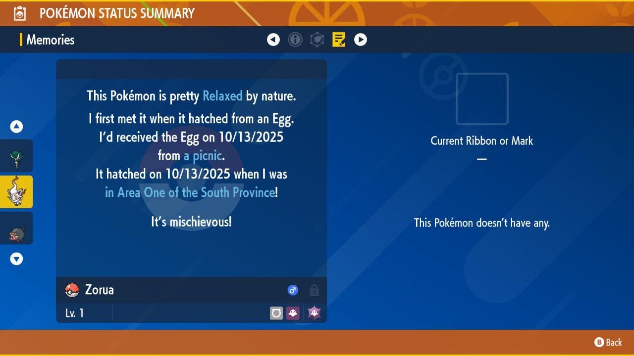 Foto de la carta Pokémon Shiny ZORUA de Hisui Pokémon Escarlata Púrpura 6IV Listo para el Combate Competitivo 4