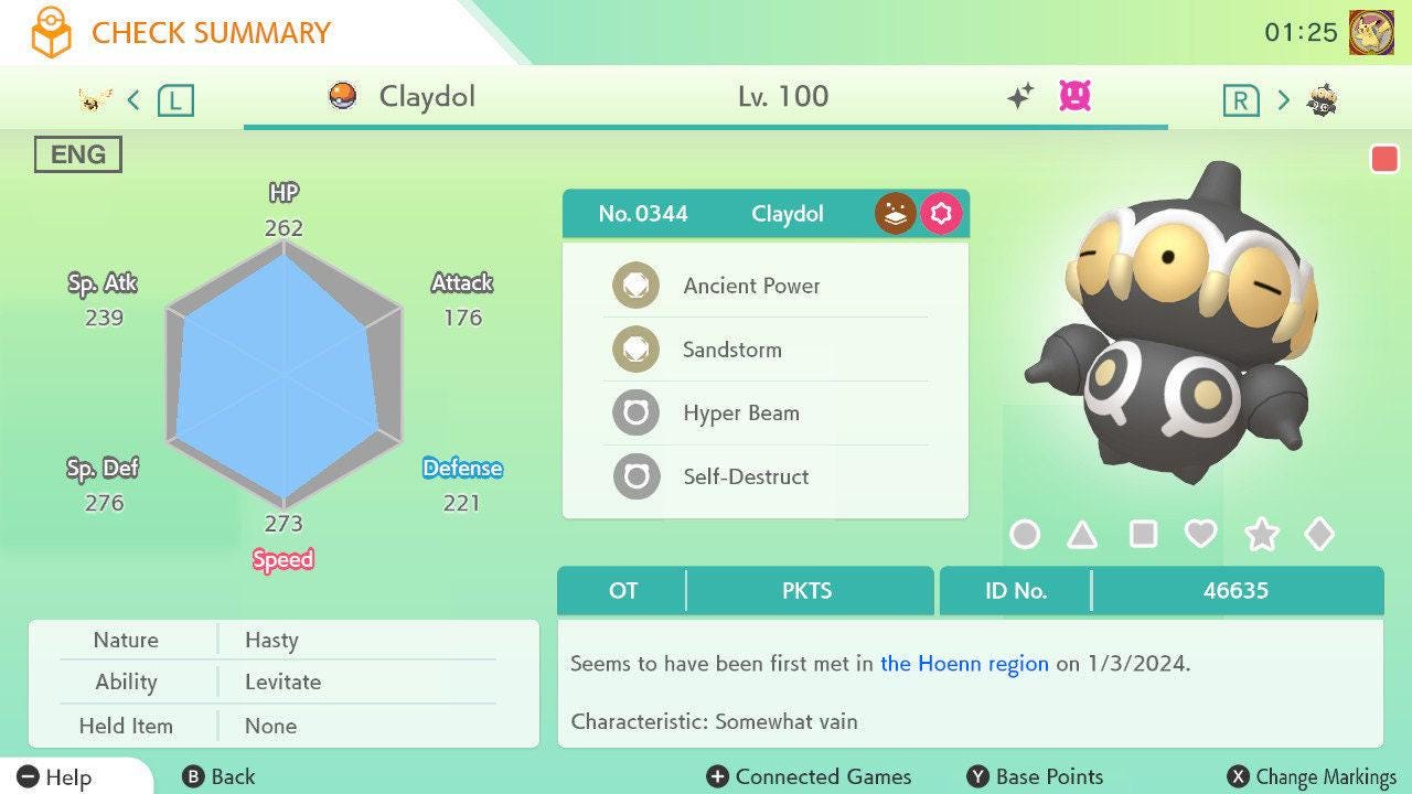 Shiny CLAYDOL Pokémon HOME 6IV Competitive Battle Ready Pokémon card photo 2