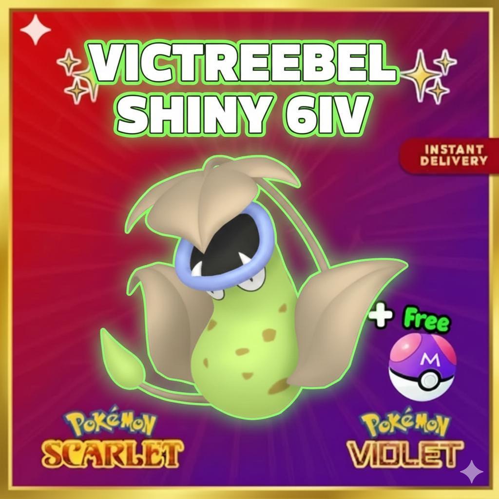 Shiny VICTREEBEL Pokémon Scarlet Violet 6IV Competitive Battle Ready Pokémon card photo