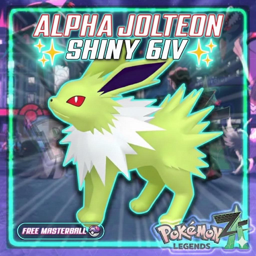 Shiny Alpha Jolteon Pokémon Legends ZA 6IV Competitive Battle Ready – Pokémon Legends Z-A Pokémon card photo