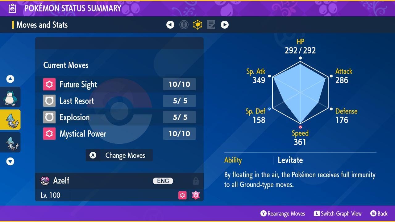 Foto de la carta Pokémon AZELF variocolor Pokémon Escarlata Púrpura 6IV competitivo listo para la batalla 3
