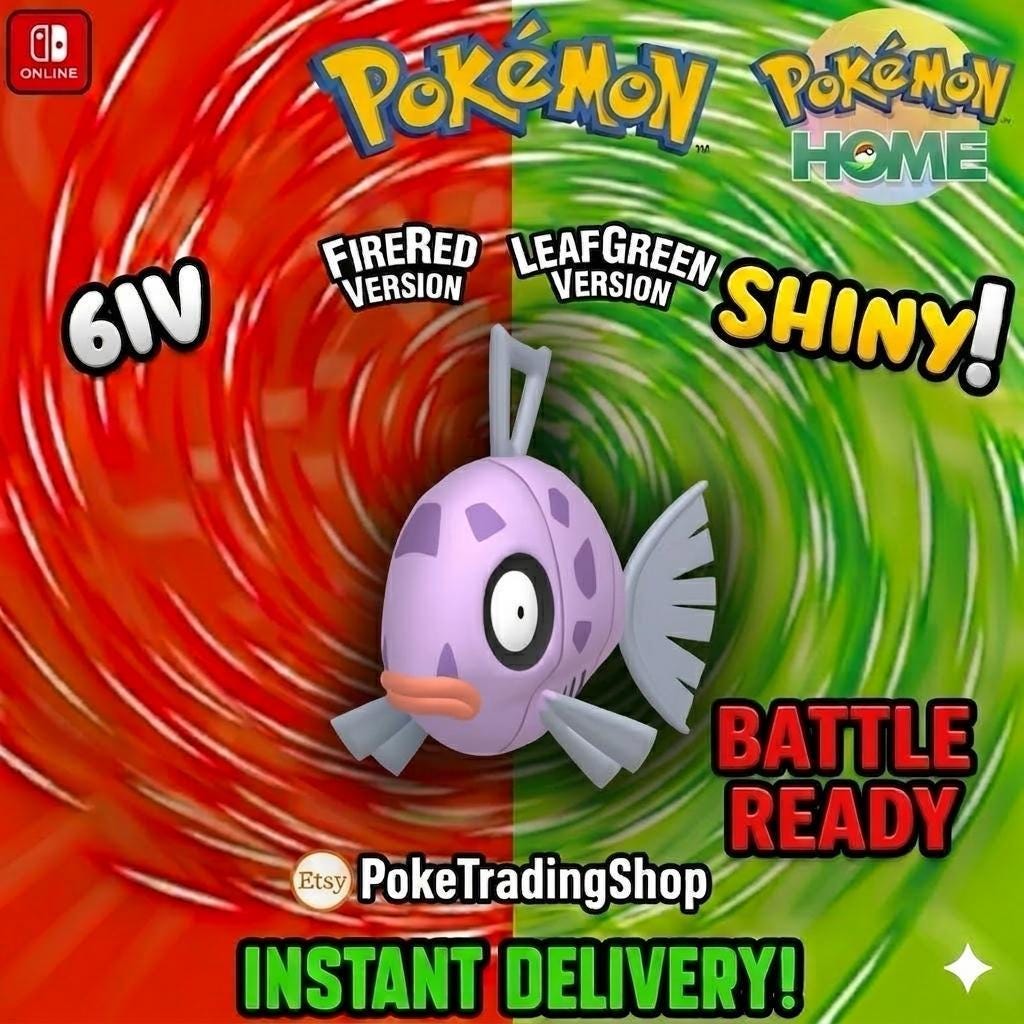 Foto de la carta Pokémon FEEBAS VARIOCROMÁTICO Pokémon Rojo Fuego Verde Hoja 6IV Listo para el Combate Competitivo