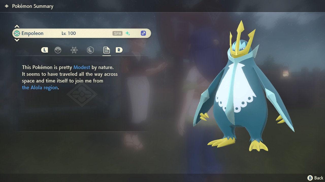 Shiny EMPOLEON Pokemon Legends Arceus 6IV Competitive Battle Ready Pokémon card photo 3
