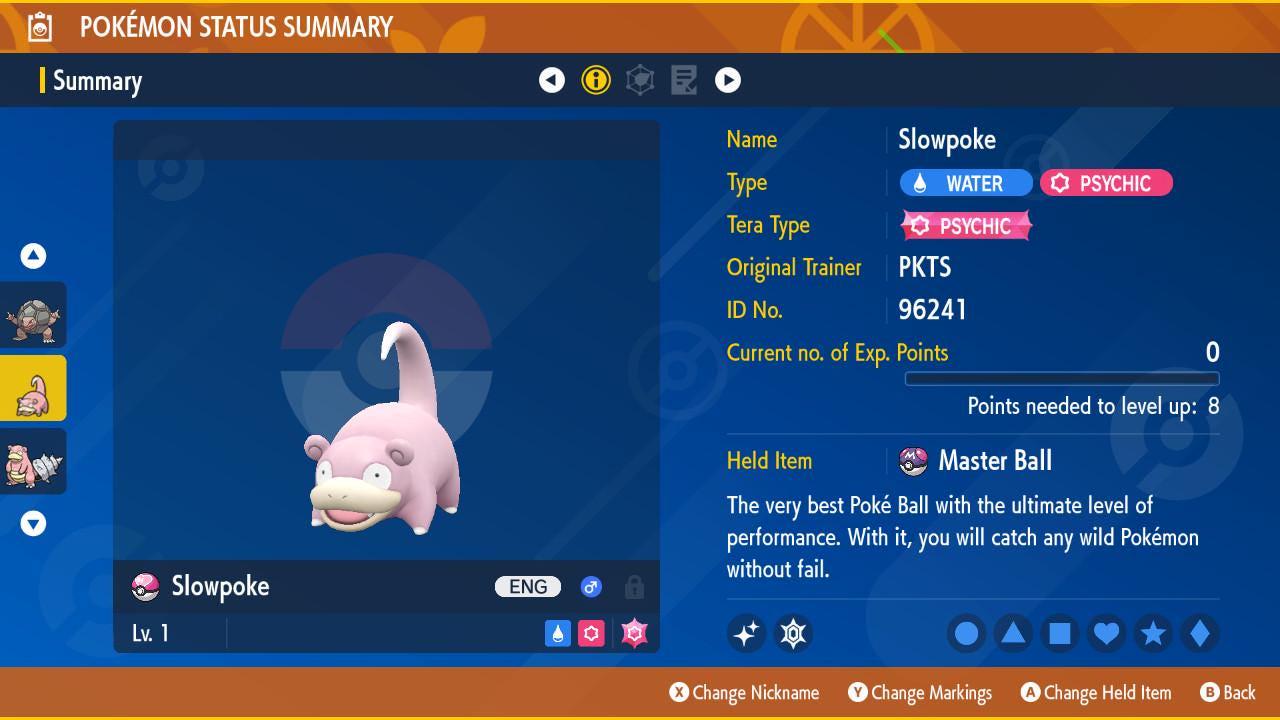 Pokemon Scarlet and Violet Shiny SLOWPOKE 6IV Competitive Battle Ready Pokémon card photo 2