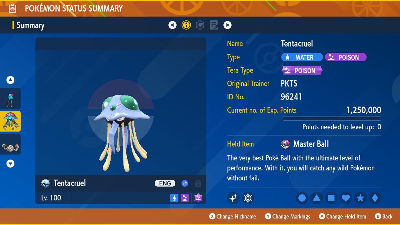 Pokemon Scarlet and Violet Shiny TENTACRUEL 6IV Competitive Battle Ready Pokémon card photo 2
