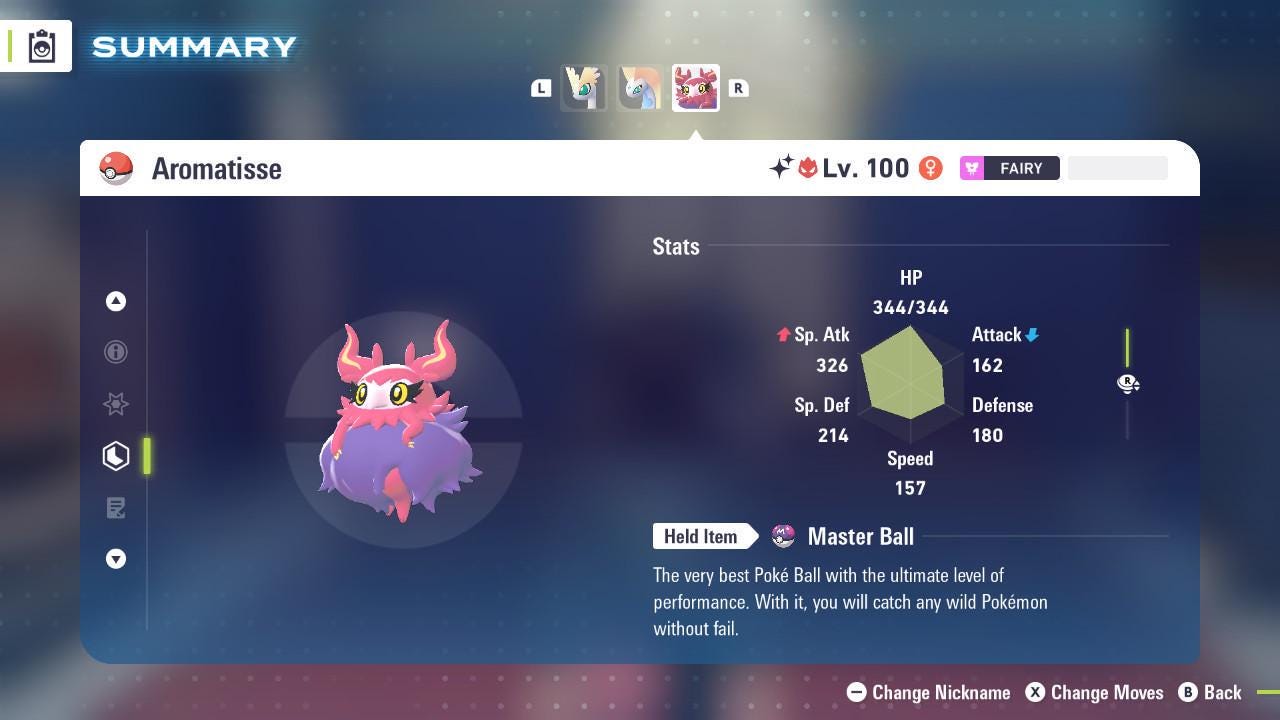 Shiny Alpha Aromatisse Pokémon Legends ZA 6IV Competitive Battle Ready Pokémon card photo 2